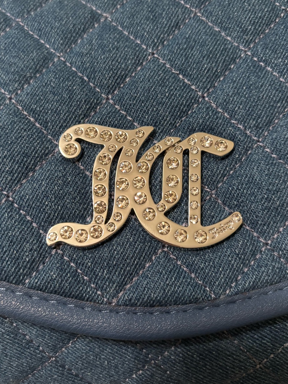 Juicy Couture quilted denim shoulder bag NWT - Picture 4 of 8